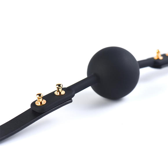 Кляп з силікону та італійської шкіри Solid Ball Gag UPKO - Зображення 3