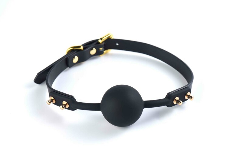 Кляп з силікону та італійської шкіри Solid Ball Gag UPKO - Зображення 1