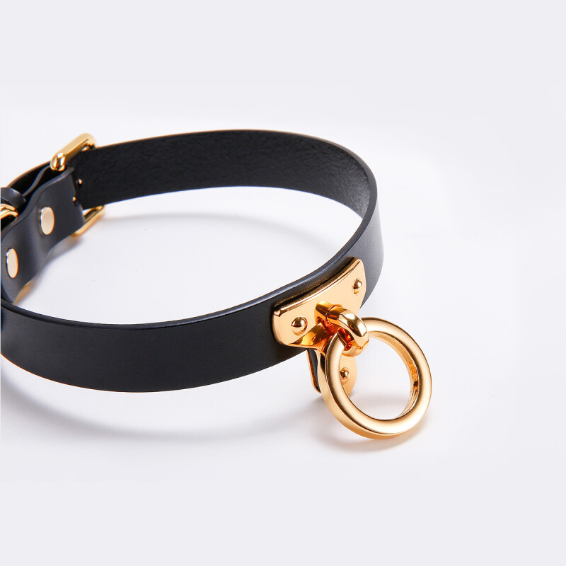 Нашийник з повідцем Cosplay Choker & Leash UPKO італійська шкіра - Изображение 6