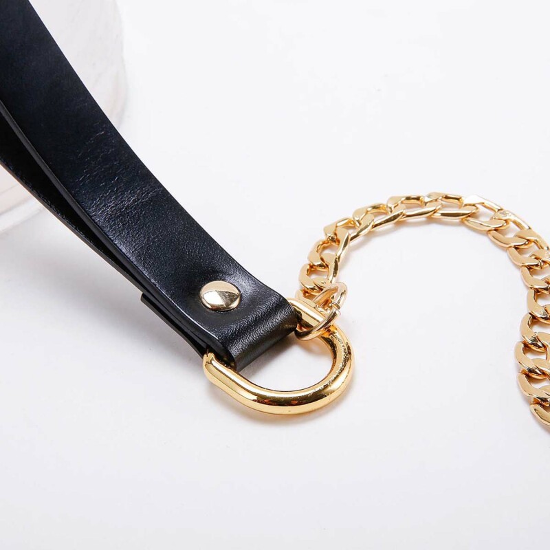 Нашийник з повідцем Cosplay Choker & Leash UPKO італійська шкіра - Изображение 8