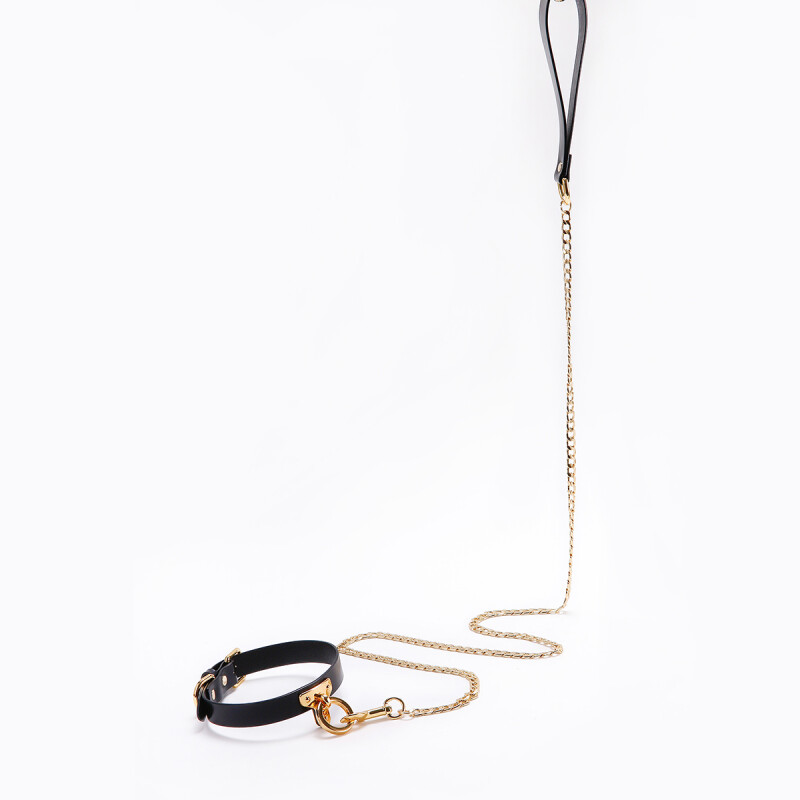 Нашийник з повідцем Cosplay Choker &amp; Leash UPKO італійська шкіра - Изображение 9