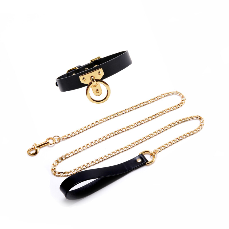 Нашийник з повідцем Cosplay Choker & Leash UPKO італійська шкіра - Изображение 1