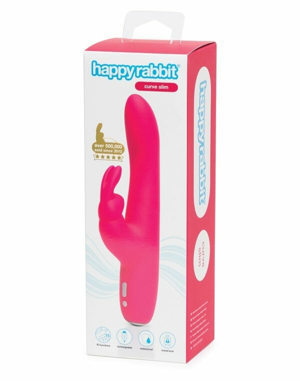 Вібратор-кролик Happy Rabbit Slimline плавний вигин Lovehoney - Изображение 1