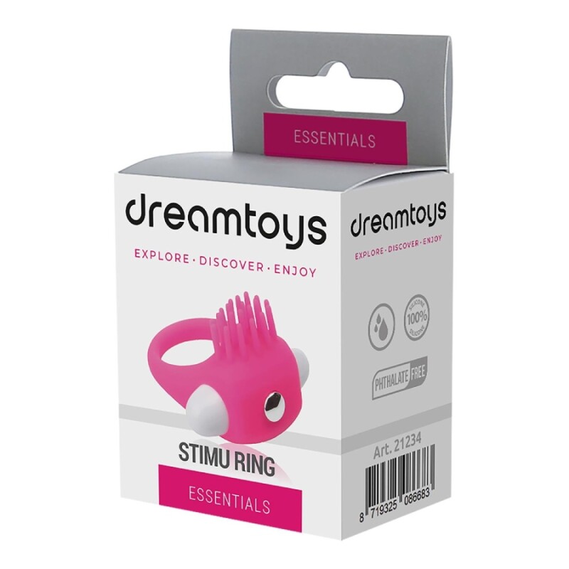 Ерекційне віброкільце Dreamtoys Essentials з вусиками, рожеве, 5.4 х 2.7 см - Зображення 1