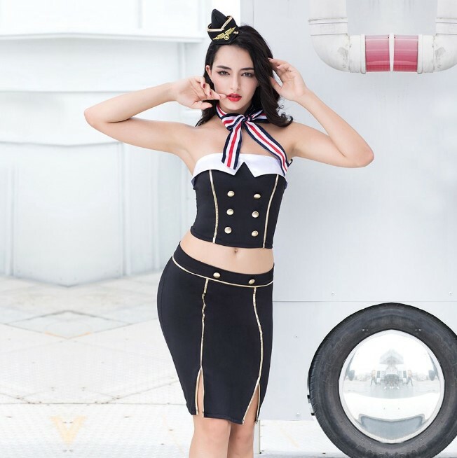 Костюм спокусливої стюардеси, 5 предметів (One size)