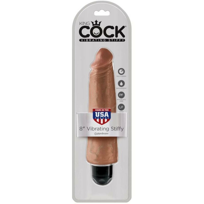 Вибратор KING COCK 8 VIBRATING STIFFY TAN - Изображение 2