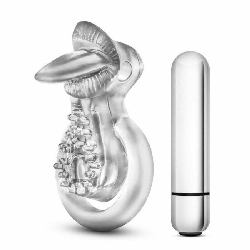 Ерекційне кільце з вібро STAY HARD VIBRATING TONGUE RING CLEAR