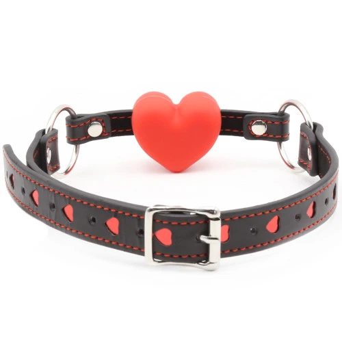 Кляп у вигляді серця Fetish Mouth gag heart червоний, 4 см - Зображення 1