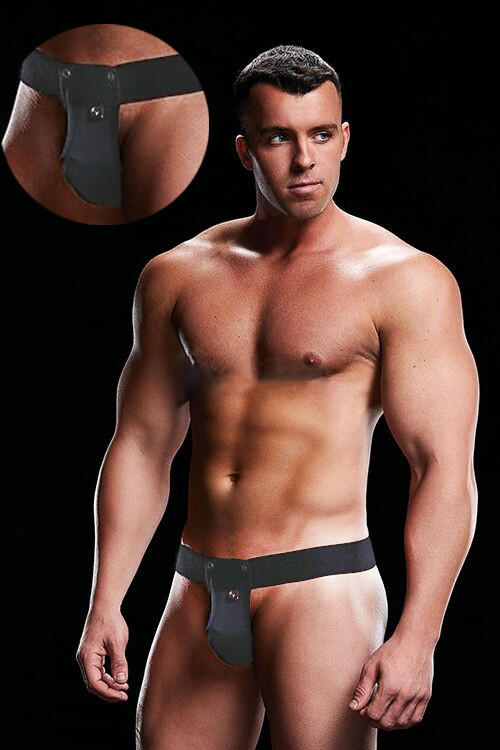 Еротичні стрінги чоловічі для стриптизу LOW-RISE THONG-GREY, L / XL