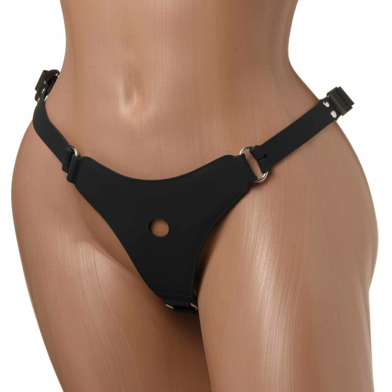 Труси для страпона, Чорний S-XL, Vac-U-Lock, 100% медичний силікон