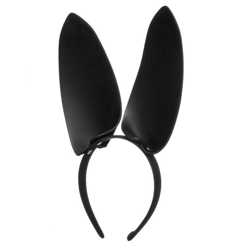 Вушка зайчика на обручі IDEA SM шкіряні, чорні, One Size - Зображення 6