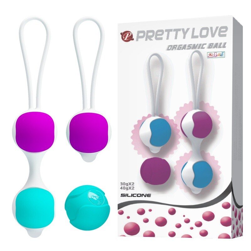 Вагінальні кульки Pretty Love Orgasmic Ball силіконові, різнокольорові, 2 шт
