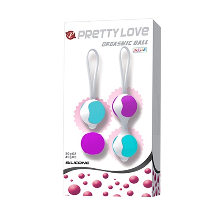 Вагінальні кульки Pretty Love Orgasmic Ball силіконові, різнокольорові, 2 шт - Зображення 6