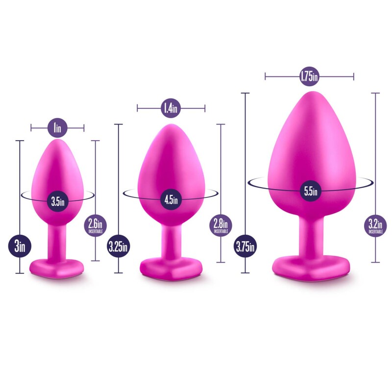 Анальна пробка, М, рожева LUXE BLING PLUGS - Зображення 6