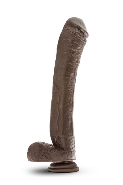 Фалоімітатор-гігант Blush Dr. Skin на присосці, коричневий, 33 см х 5.3 см