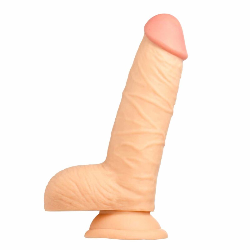 Страпон реалістичний потовщений Cock with Balls 18.5 см діаметр-4,5 см. - Зображення 4