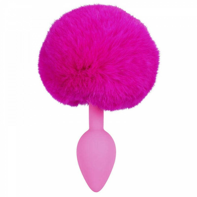 Анальна пробка силікон із хвостиком Colorful Joy Bunny Tail Plug, 13.5 см х 3 см - Зображення 3