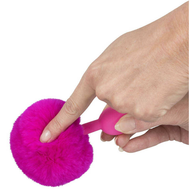 Анальна пробка силікон із хвостиком Colorful Joy Bunny Tail Plug, 13.5 см х 3 см - Зображення 5