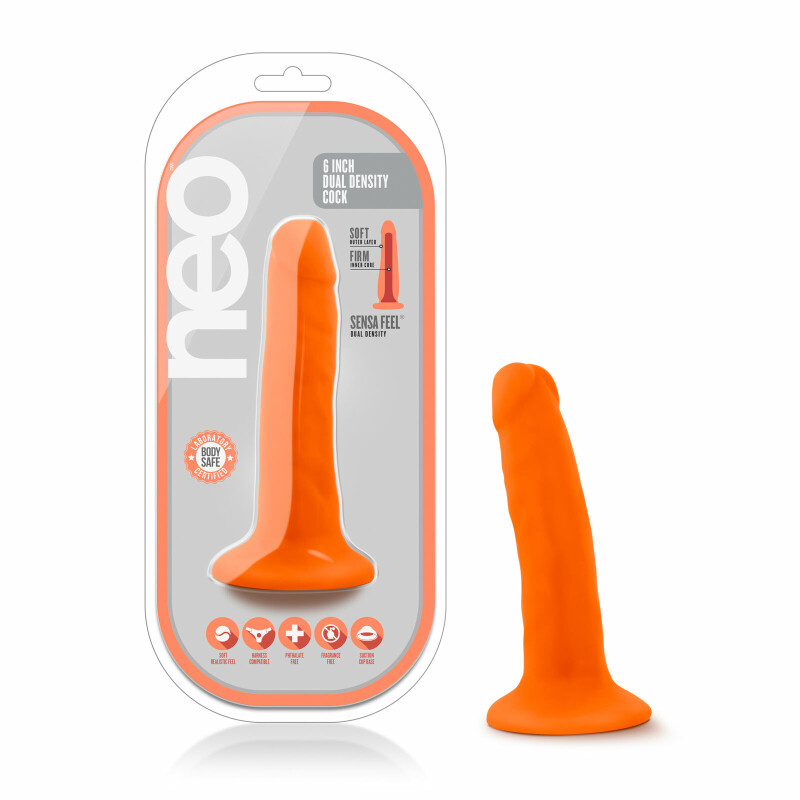 Фаллоимитатор NEO 5.5INCH DUAL DENSITY COCK NEON ORANG - Зображення 2