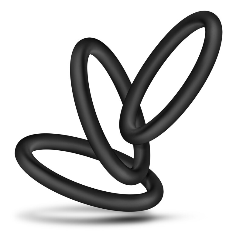 Набір ерекційних кілець 3шт PERFORMANCE VS3 COCK RINGS large BLACK - Изображение 2