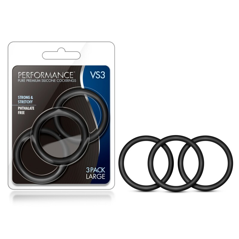 Набір ерекційних кілець 3шт PERFORMANCE VS3 COCK RINGS large BLACK