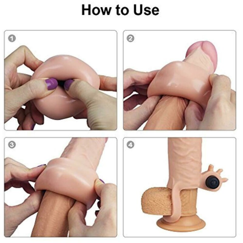 Удлиняющая насадка на пенис Pleasure Extender Sleeve Vibro Flesh - Изображение 7
