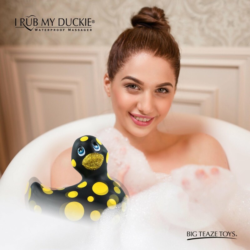 Каченя вібратор I Rub My Duckie чорна в жовтий горошок - Зображення 7