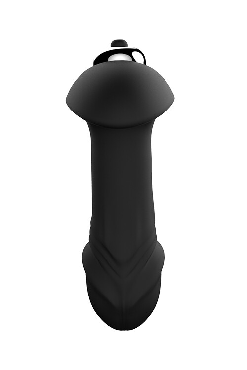 Анальна пробка з вібрацією рельєфна Dream Toys Star Arrow, чорна, 10 х 3 см - Зображення 3