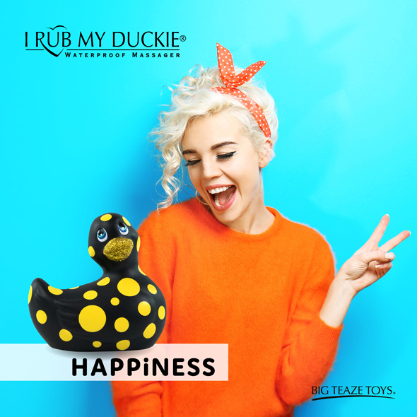 Каченя вібратор I Rub My Duckie чорна в жовтий горошок - Зображення 8