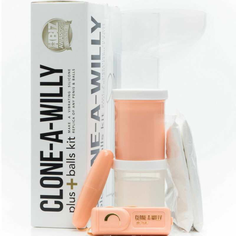 Набір скульптора + пульт і з мошонкою Clone A Willy Plus Balls Vibrating Silicone Kit Flesh - Изображение 1