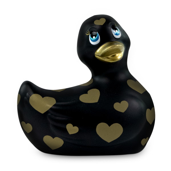 Каченя вібратор I Rub My Duckie чорна в золоте сердечко - Зображення 2