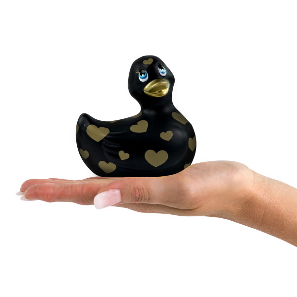 Каченя вібратор I Rub My Duckie чорна в золоте сердечко - Зображення 3