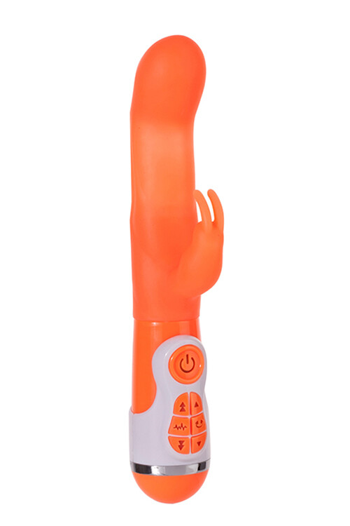 Вібратор-кролик з бусинами, що обертаються INSTYLE DUO VIBRATOR 5.5INCH, помаранчевий