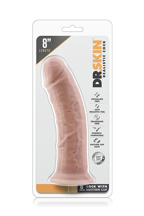 Фалоімітатор реалістичний Blush Dr. Skin на присосці, бежевий, 20.3 х 5 см - Зображення 1