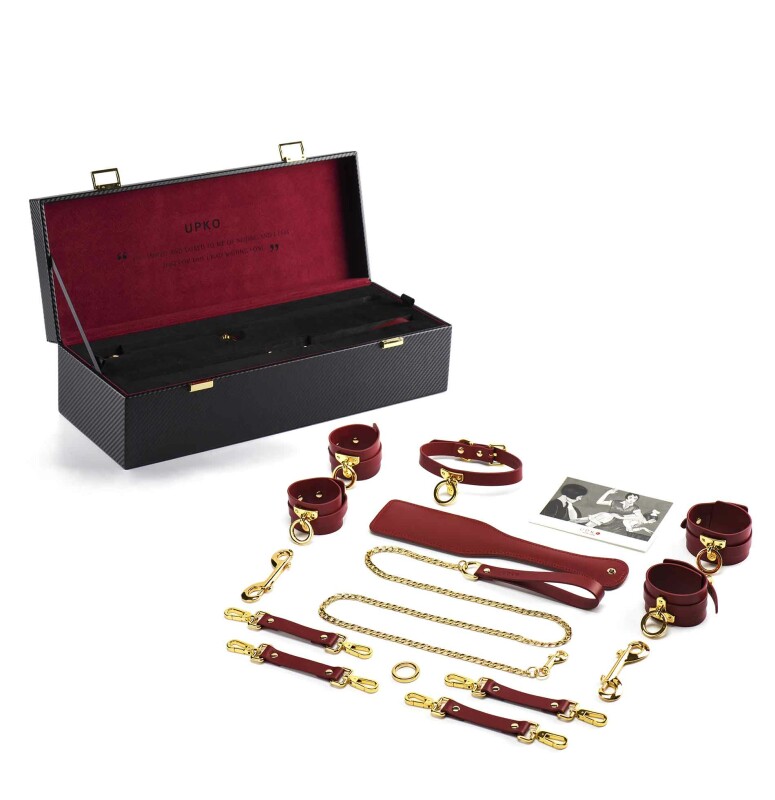 Валіза ваших таємних бажань UPKO Kinky Tools Set італійська шкіра, червоний