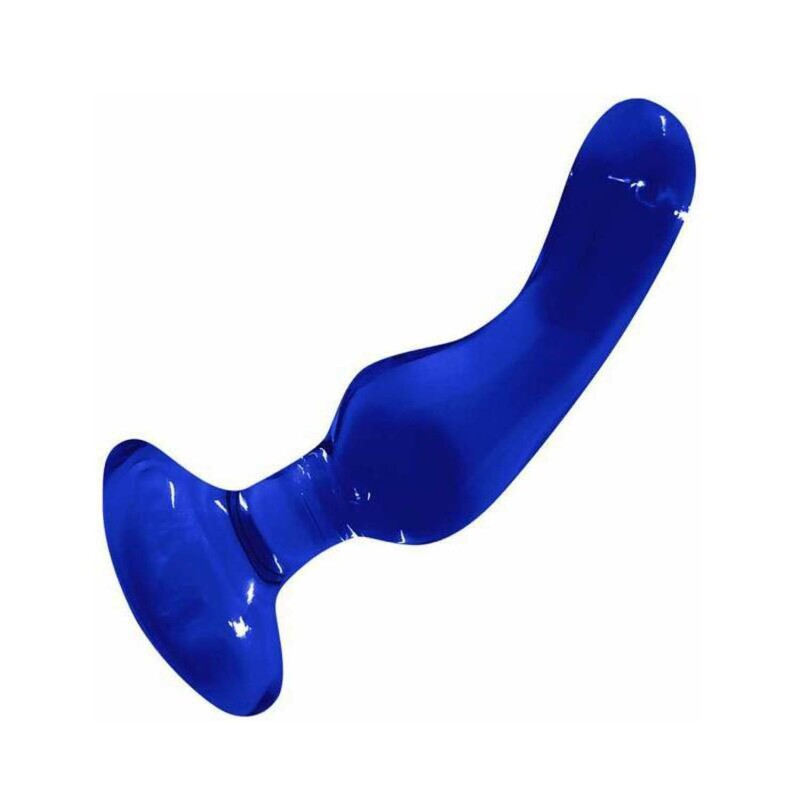Анальна пробка скло CRYSTAL ANGLED GLASS PLUG BLUE