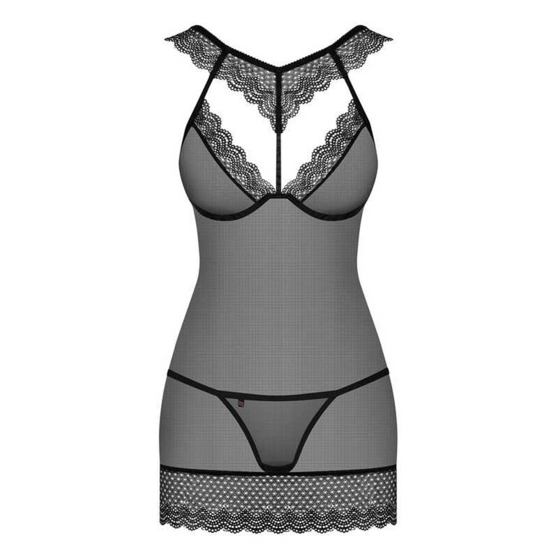 Сексуальна чорна сорочка з мереживним намистом L / XL - Изображение 7