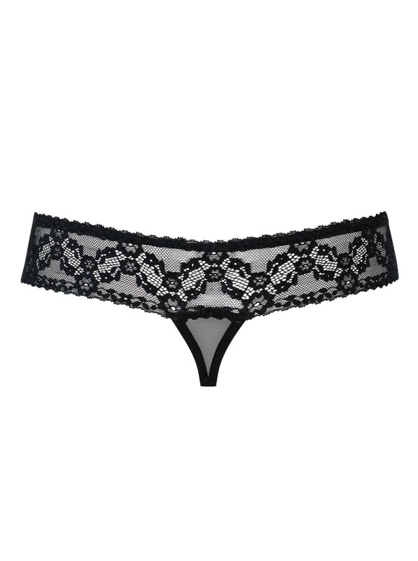 Сексі стрінги з інтимним доступом, чорні мереживніl / XL - Зображення 8