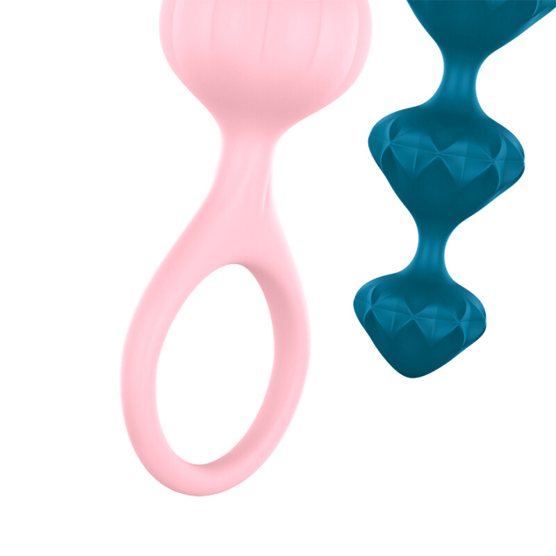 Набір анальних ялинок Satisfyer Love Beads рожева та синя, 2 шт - Изображение 4
