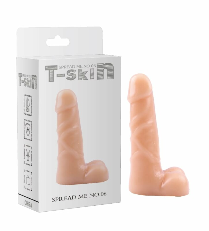 Фалоімітатор реалістичний з мошонкою Chisa T-Skin бежевий, 16.5 х 4.1 см