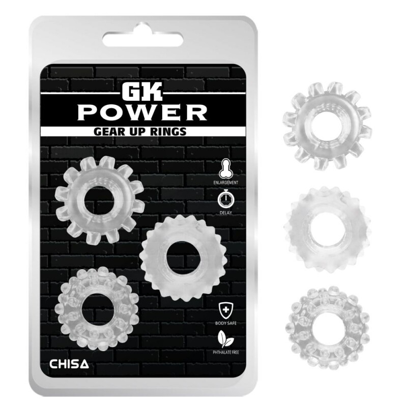Кільце ерекційне з рельєфом Chisa GK Power, прозоре, 1.6 см, 1 шт