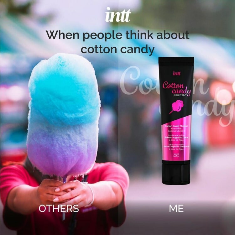 Лубрикант Intt Cotton Candy, 100 мл, на водній основі зі смаком солодкої вати - Изображение 5