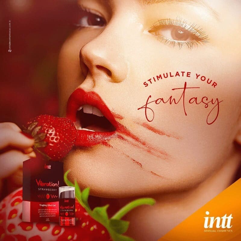Масажний гель Intt Strawberry, 30 мл, зі смаком та ароматом полуниці