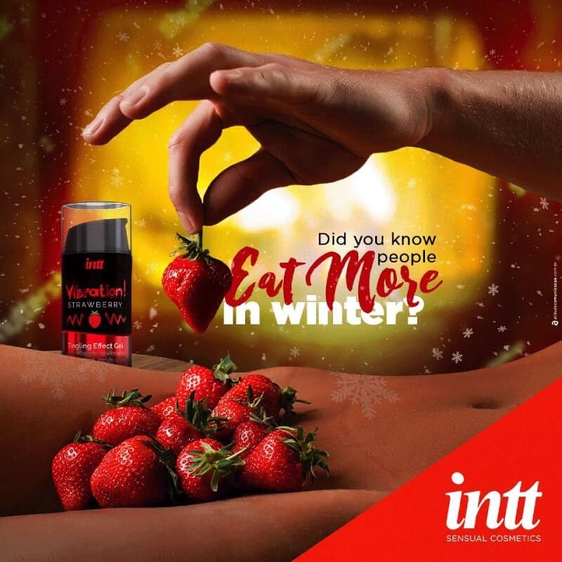 Масажний гель Intt Strawberry, 30 мл, зі смаком та ароматом полуниці - Зображення 1