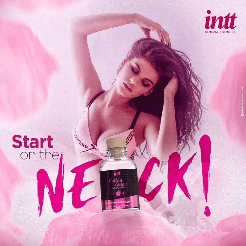 Масажний гель Intt Cotton Candy, 30 мл, з розігрівом для поцілунків зі смаком солодка вата - Изображение 5