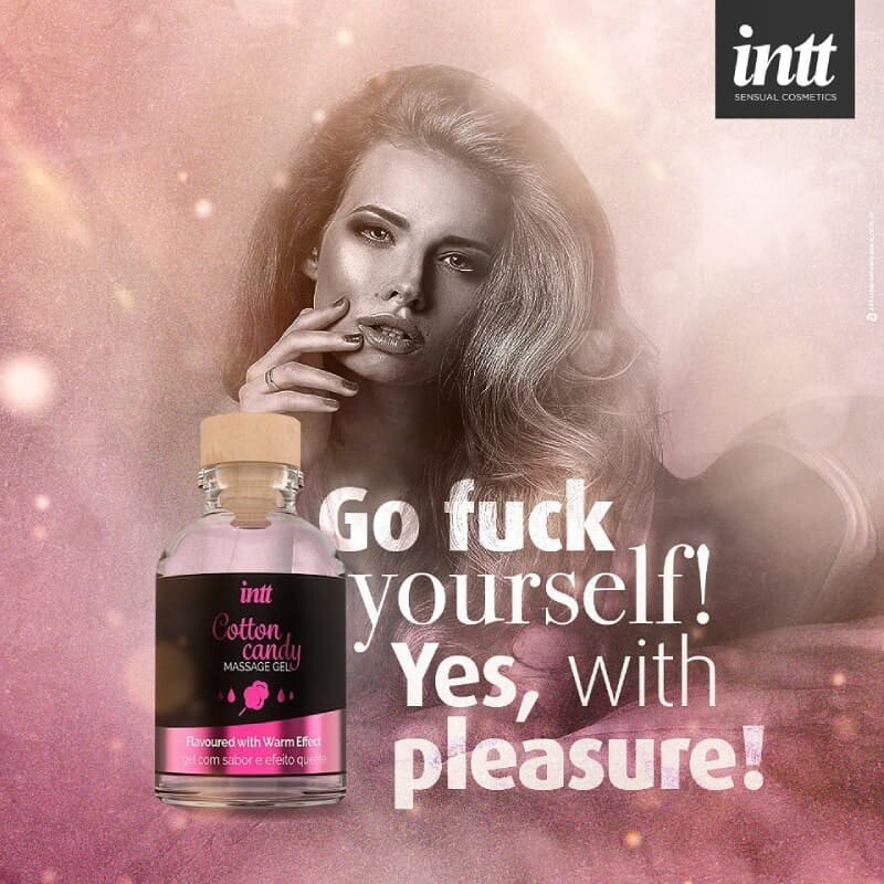 Масажний гель Intt Cotton Candy, 30 мл, з розігрівом для поцілунків зі смаком солодка вата - Изображение 9