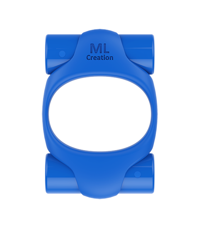 Ерекційне кільце синього кольору 2 вібропулі Power Ring ML Creation (My Love) - Зображення 1