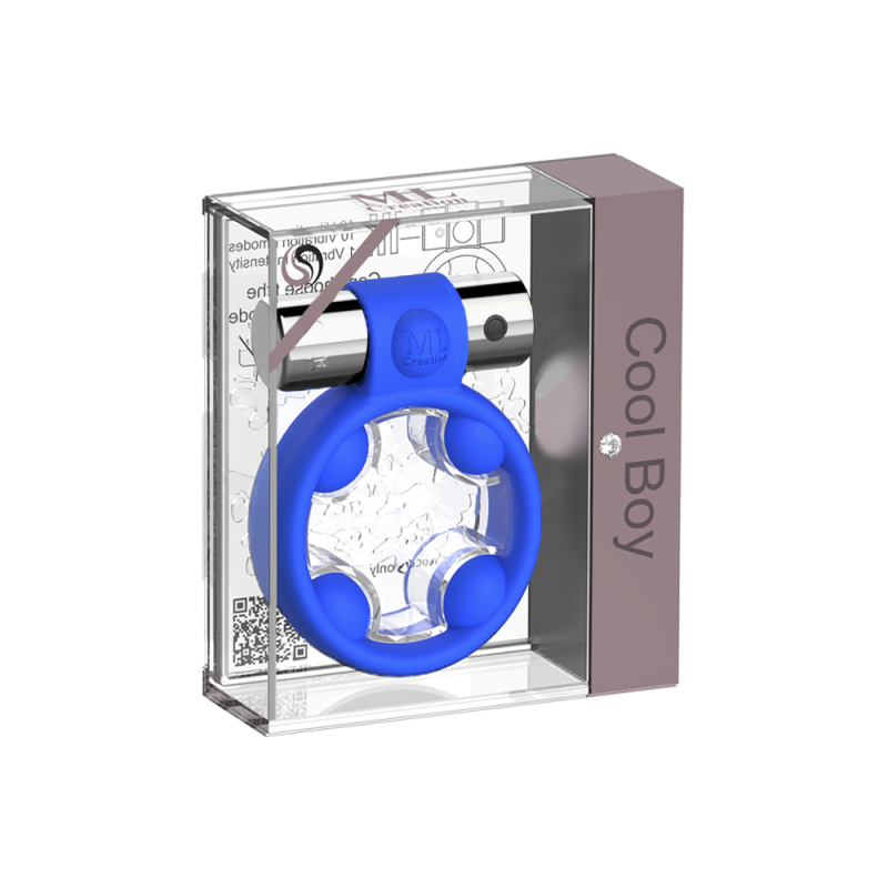 Ерекційне кільце C вібропулей Cool Boy Blue ml Creation (My Love), куля срібло - Изображение 4