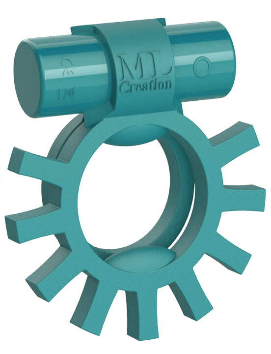 Ерекційне кільце подвійне з віброкулею Super Ring ML Creation (My Love), бірюзове - Зображення 1
