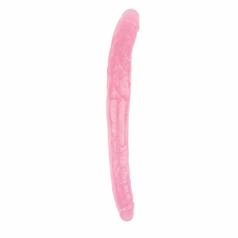 Фалоімітатор двосторонній Chisa Hi-Rubber, реалістичний, рожевий, 45 см